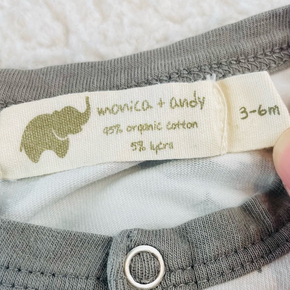 MONICA & ANDY • White/Grey/Yellow Baby Chick Print Sleeper Gown - Picture 13 of 16